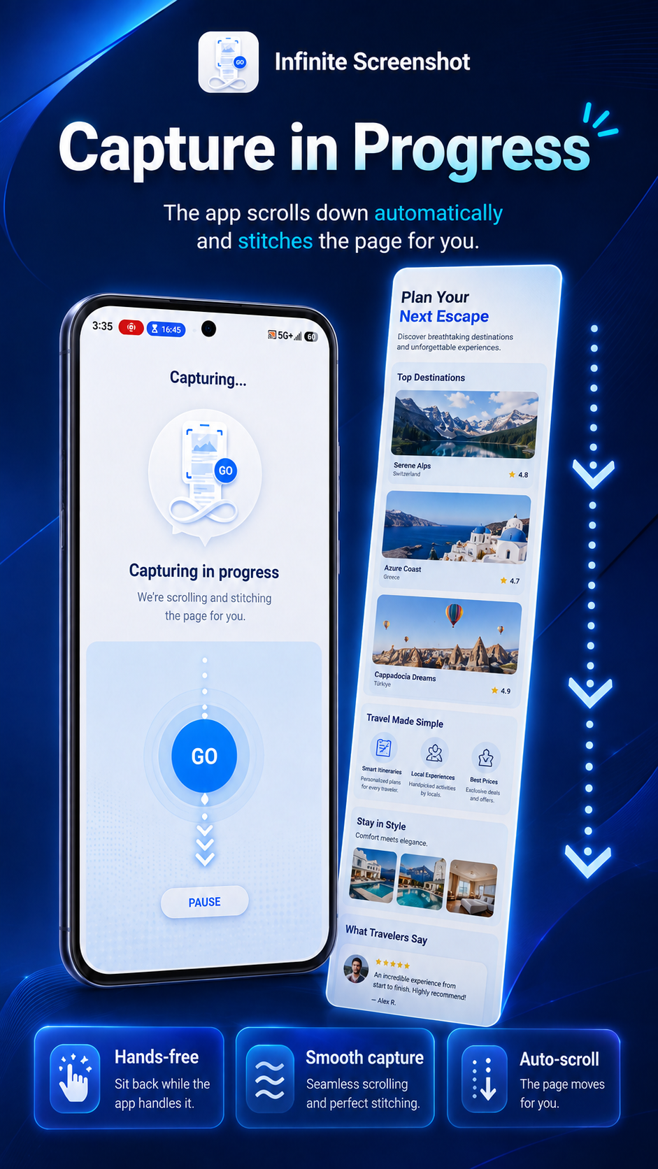 Infinite Screenshot capture in progress preview